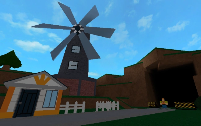 Route 10 with a windmill.