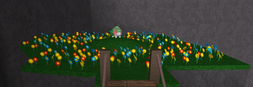 Shaymin on the flower pillar waiting for the Player.