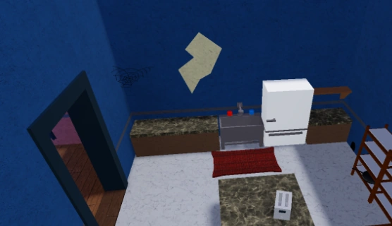 A mouse hole in the kitchen in Fortulose Manor