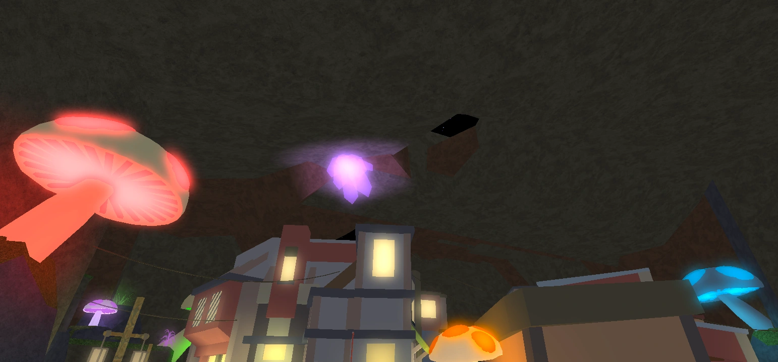 Fluoruma City - A city built underground with a hole for players to use HM2 Fly...