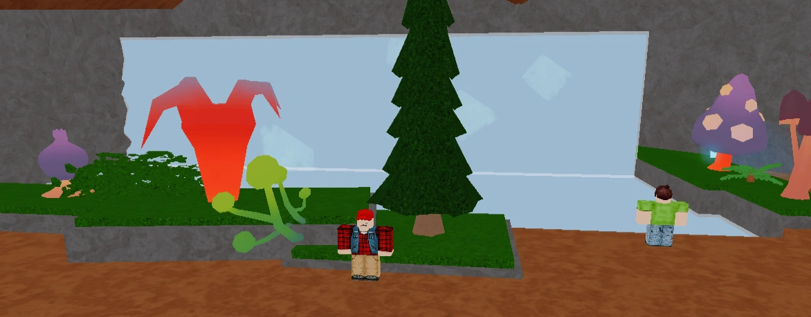 The Pond, with Fisherman Sebastian standing in front of it.