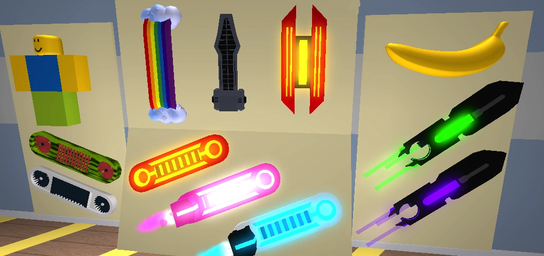 The 12 Deluxe Hoverboards costing 50 Robux each.