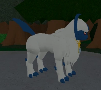 Absol, jumping off the cliff, approaching the player.