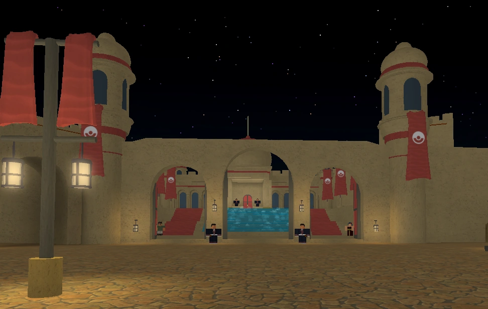 Aredia Palace with the doors opened.