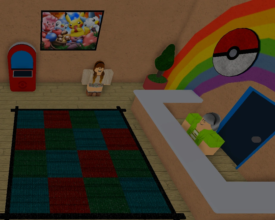 The Day Care Woman behind the counter takes care of player's deposited Pokémon. A girl next to the PC offers the player either a White Egg or a Black Egg.