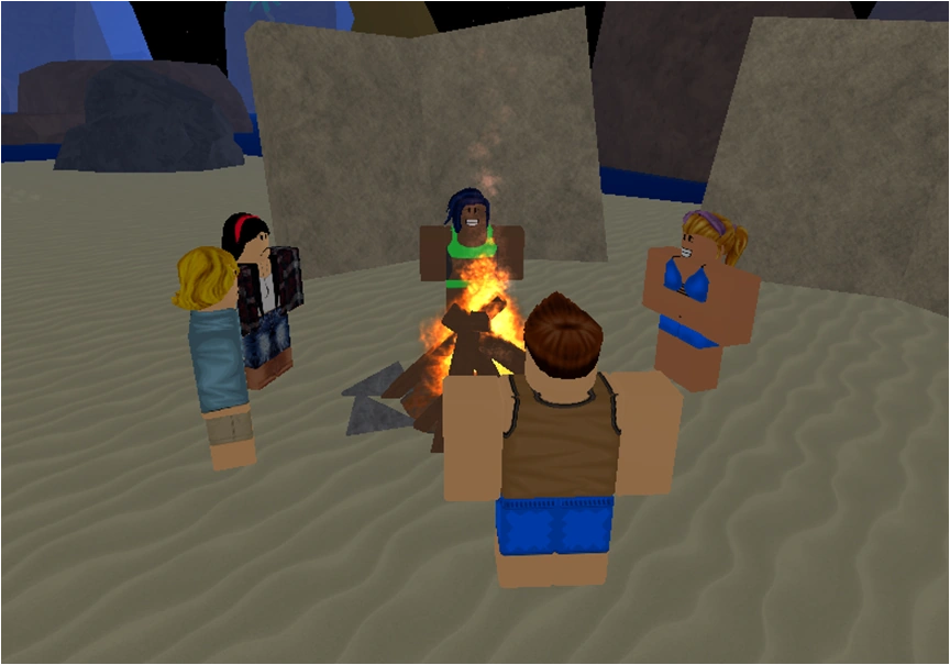 The campfire with a few Beach Bums and Babes around.