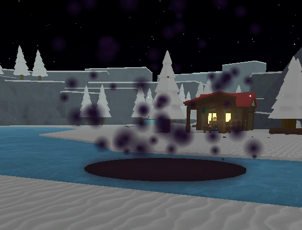 Portal on Route 15, near the lower waterfall on the frozen lake.