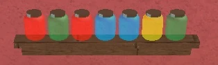 The 7 jars in the house with the red roof on Rt. 15.