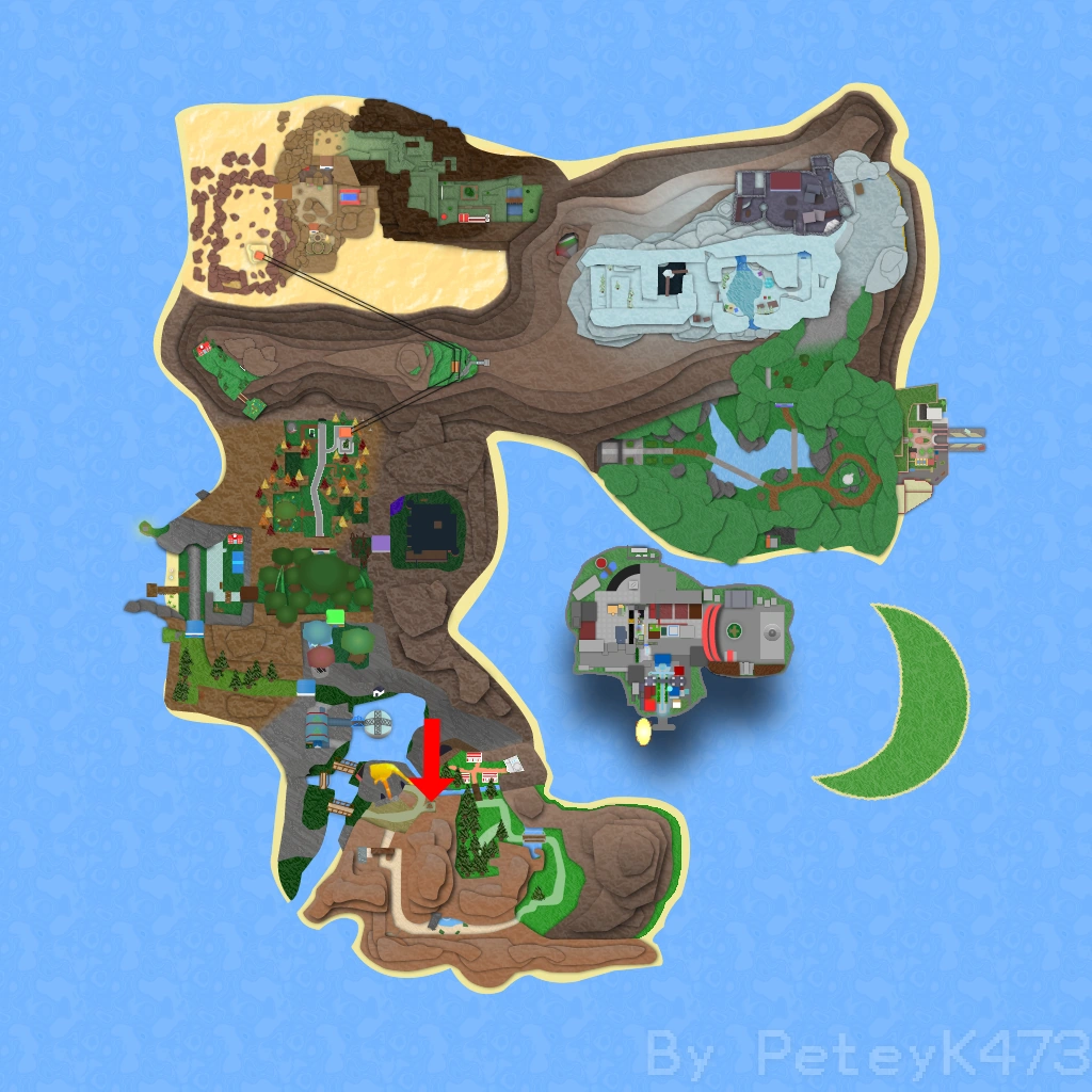 Calcite Chamber on the Roria map