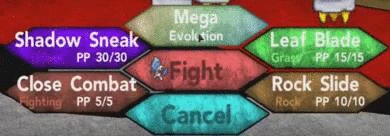 The Mega Evolution icon flashes with colours to notify the trainer that Mega Evolution will be triggered.