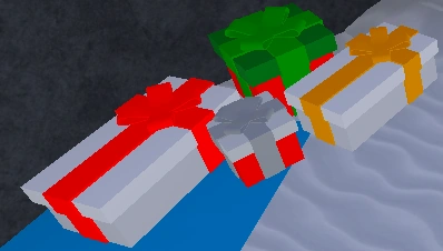 Gifts which are scattered around the North Pole