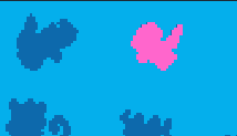 Silhouette of Porygon in the moving background of the PC