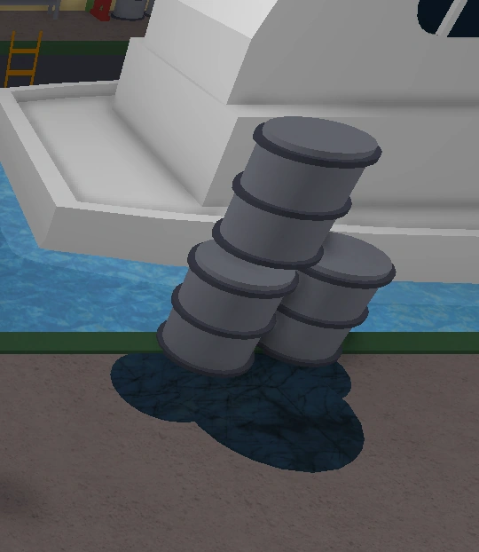 Smash these oil barrels into the water.